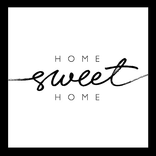 Wandbild 30x30cm Glasbild Home Sweet Home Schwarz Weiß Wanddeko Spruch Deko Wandobjekt von levandeo