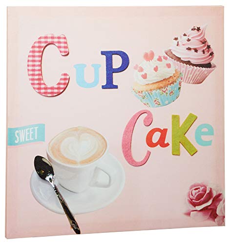 Wandbild 38x38cm Leinwand Rosa Cup Cake Kuchen Wanddeko Bild Küche Muffin Cafe Leinwandbild von levandeo