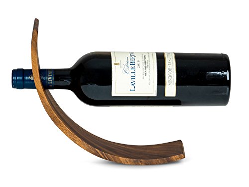 Weinflaschenhalter Holz Akazie B x T: 28 x 7,5cm Flaschenhalter Weinhalter Geschenkidee Natur Tischdeko Weinständer von levandeo