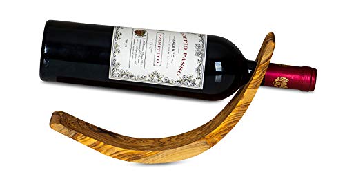 Weinflaschenhalter Weinhalter Olivenholz ca. H28cm Flaschenhalter Weinständer Holz Tischdeko Flaschenstände Holzdekor von levandeo