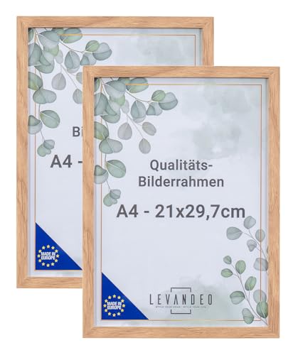 levandeo 2er Set A4 Bilderrahmen Natur Eiche Optik 21x29,7 Made in EU Zertifikatsrahmen Fotorahmen Posterrahmen Picture Frame Deko Tischdeko Wanddeko Fotoaufsteller levandeo 2er Set A4 Bilderrahmen Natur Eiche Optik 21x29,7 Made in EU Zertifikatsrahmen Fotorahmen Posterrahmen Picture Frame Deko Tischdeko Wanddeko Fotoaufsteller von levandeo