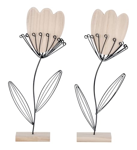 levandeo 2er Set Deko Aufsteller Blume Metall Holz Schwarz Natur Draht Deko Tischdeko Tulpe Frühling Figur Wohndeko levandeo 2er Set Deko Aufsteller Blume Metall Holz Schwarz Natur Draht Deko Tischdeko Tulpe Frühling Figur Wohndeko von levandeo