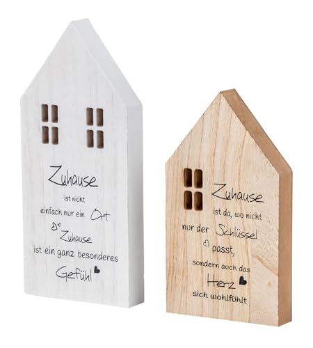 levandeo 2er Set Deko Häuser Aufsteller Zuhause Spruch MDF Holz Natur Weiß Tischdeko Geschenk Wohndekoration Glück levandeo 2er Set Deko Häuser Aufsteller Zuhause Spruch MDF Holz Natur Weiß Tischdeko Geschenk Wohndekoration Glück von levandeo