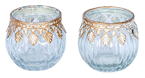 levandeo 2er Set Glas Windlichter H5cm Klar Gold Teelichthalter Kerzenhalter Tischdeko Dekoration Teelichtglas levandeo 2er Set Glas Windlichter H5cm Klar Gold Teelichthalter Kerzenhalter Tischdeko Dekoration Teelichtglas von levandeo