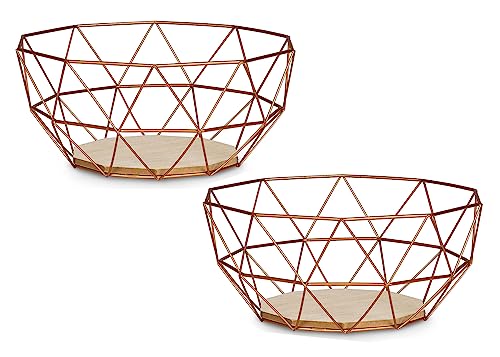 levandeo 2er Set Korb Metall Kupfer 26x12cm Obstkorb Modern Holz MDF Braun Schüssel Schale Deko Design Tischdeko Industrialstil levandeo 2er Set Korb Metall Kupfer 26x12cm Obstkorb Modern Holz MDF Braun Schüssel Schale Deko Design Tischdeko Industrialstil von levandeo