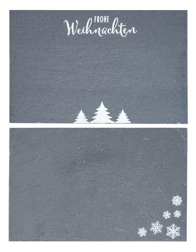 levandeo 2er Set Servierbrett L22cm Tablett Schiefer Serviertablett Weihnachten Servierplatte Schieferplatte Deko Tischdeko Handgeschlagen levandeo 2er Set Servierbrett L22cm Tablett Schiefer Serviertablett Weihnachten Servierplatte Schieferplatte Deko Tischdeko Handgeschlagen von levandeo