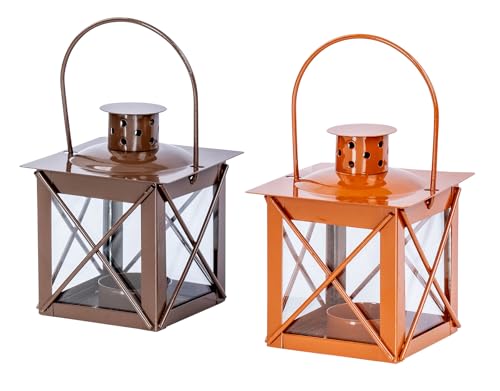 levandeo 2er Set Windlicht H10cm Laterne Braun Metall Tischdeko Kerze Teelichthalter Wohndeko Herbstdeko Kerzenhalter levandeo 2er Set Windlicht H10cm Laterne Braun Metall Tischdeko Kerze Teelichthalter Wohndeko Herbstdeko Kerzenhalter von levandeo