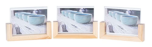 levandeo 3er Set Bilderrahmen Aufsteller 10x15 Holz Glas Fotorahmen Einzelrahmen Deko Tischdeko Fotoaufsteller von levandeo