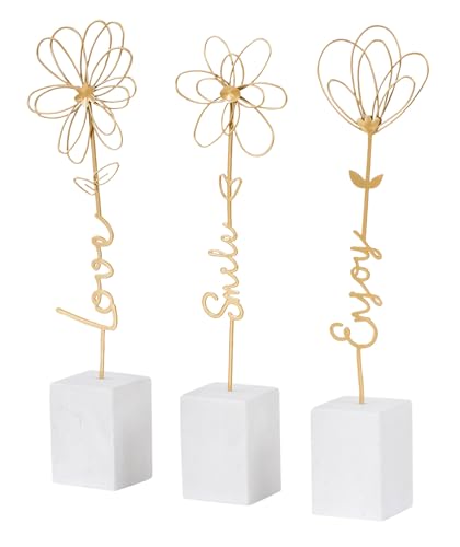 levandeo 3er Set Deko Aufsteller Blume Metall Gold Beton Grau Draht Deko Sprüche Smile Enjoy Love Tischdeko levandeo 3er Set Deko Aufsteller Blume Metall Gold Beton Grau Draht Deko Sprüche Smile Enjoy Love Tischdeko von levandeo