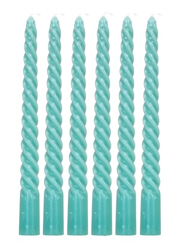 6er Set Grüne Kerzen Gedreht H20cm Stabkerzen Tafelkerzen Spiralkerzen Mintgrün Tischdeko Kerzen Deko von levandeo