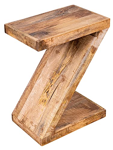 levandeo Beistelltisch Z Mango H60cm Holz Braun Natur Massiv Couchtisch Sofatisch Ablage Design Deko Tisch von levandeo