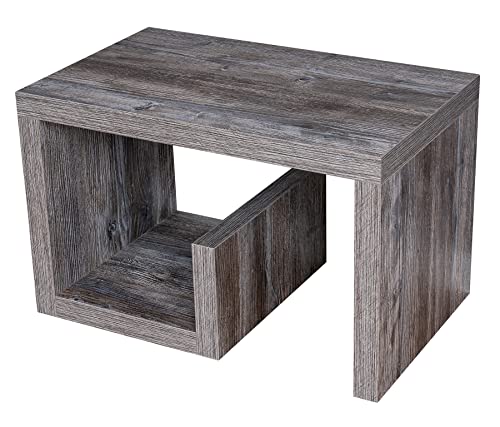 levandeo Couchtisch Gustav Altholz Shabby Chic Vintage 59x36x36cm Holz Schwarz Beistelltisch Keine Montage Fest Verleimt Wohnzimmertisch von levandeo