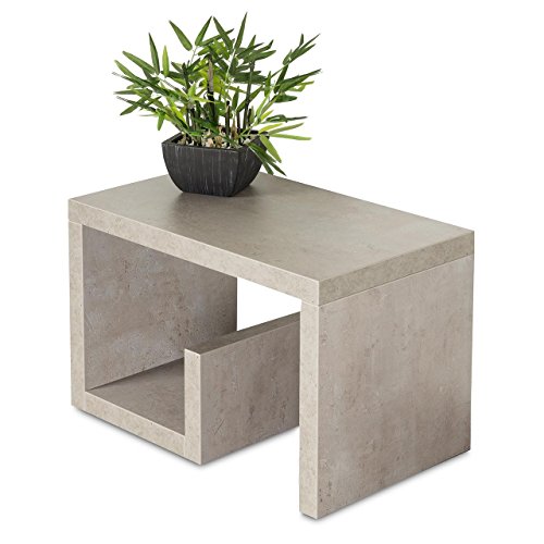 levandeo Couchtisch Gustav Betonoptik B x H x T: 59x37x36cm Grau Holz Beistelltisch Keine Montage fest verleimt Wohnzimmertisch von levandeo