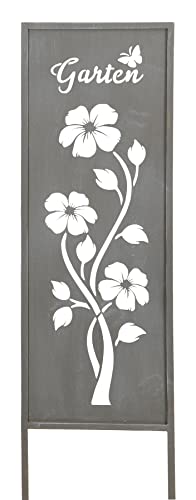 Gartenaufsteller Garten H83cm Metall Grau Gartenstecker Stele Garten-Deko Deko Gartenstele Blume Gartenaufsteller Garten H83cm Metall Grau Gartenstecker Stele Garten-Deko Deko Gartenstele Blume von levandeo