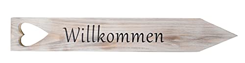 levandeo Gartenstecker Willkommen H47cm Holz Schild Garten Gartendeko Herz Dekoration Holzschild Gartenschild Deko von levandeo