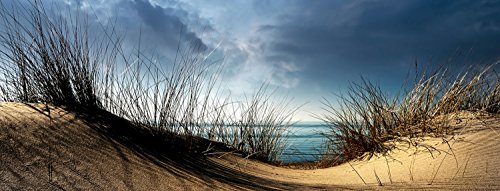 levandeo Glasbild 30x80cm Wandbild Glas Düne Meer Beach Strand Natur Wasser Wanddeko Maritim Deko von levandeo