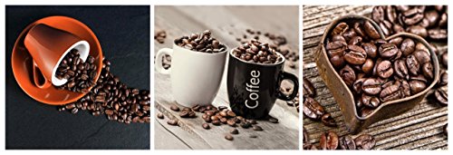levandeo Glasbild 3er Set je 30 x 30 cm Wandbild Glas Küche Tasse Kaffeebohnen Coffee Herz Deko levandeo Glasbild 3er Set je 30 x 30 cm Wandbild Glas Küche Tasse Kaffeebohnen Coffee Herz Deko von levandeo
