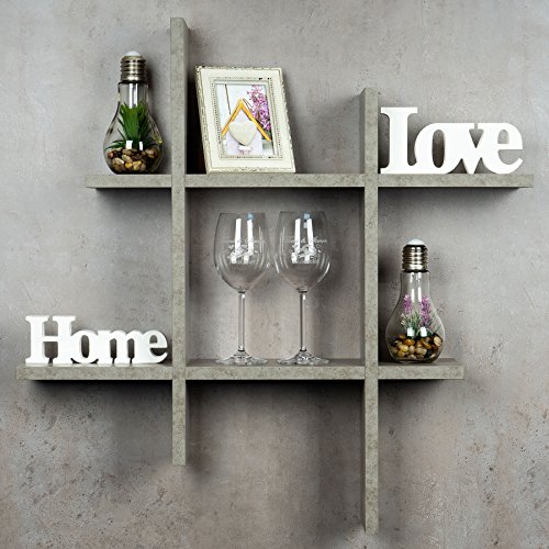 levandeo Hashtag Regal 75x75cm Wandregal Holz Beton-Optik Bücherregal Hängeregal Ablage Steckregal levandeo Hashtag Regal 75x75cm Wandregal Holz Beton-Optik Bücherregal Hängeregal Ablage Steckregal von levandeo
