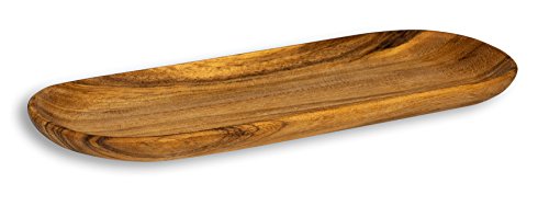 levandeo Holztablett aus Akazie 35x15cm rechteckig - Schale Obstschale Tablett aus Holz Unikat - Deko Dekoration Aufbewahrung von levandeo