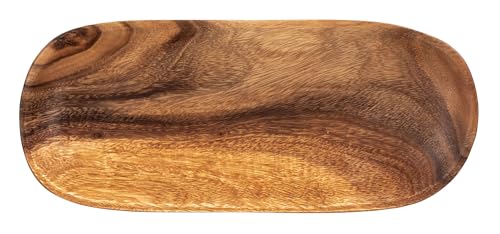 levandeo Holztablett aus Akazie 35x15cm rechteckig - Schale Obstschale Tablett aus Holz Unikat - Deko Dekoration Aufbewahrung von levandeo