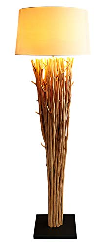 levandeo Lampe Stehlampe H175cm Holz Natur Beige Holzlampe Unikat Treibholz Handarbeit Stehleuchte von levandeo