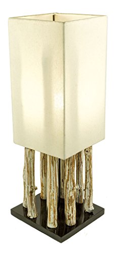 levandeo Lampe Tischlampe/Tischleuchte aus recyceltem Holz - Design Holzlampe Treibholz 17x17cm 51cm hoch - Jede Lampe EIN Unikat naturbelassenes Massivholz von levandeo