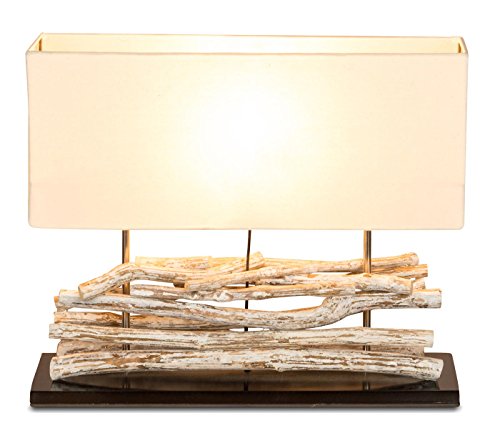 levandeo Lampe Tischlampe/Tischleuchte aus recyceltem Holz - Design Holzlampe Treibholz 49,5x17cm 45cm hoch - Jede Lampe EIN Unikat naturbelassenes Massivholz von levandeo