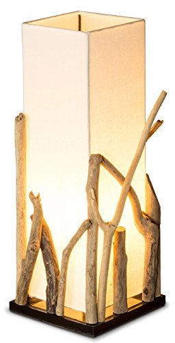 levandeo Lampe Tischlampe/Tischleuchte aus recyceltem Holz - Holzlampe Treibholz 20x20cm 50cm hoch - Jede Lampe EIN Unikat von levandeo