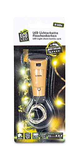 levandeo Lichterkette Flaschenkorken 8 LED Flaschenlicht Korkenlicht Partydeko Licht Korken Flasche von levandeo