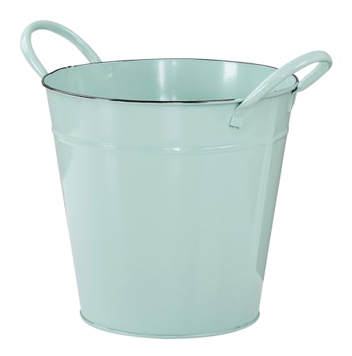 levandeo Pflanztopf Metall Eimer H19cm Grün Blumentopf Pflanzkübel Mint Garten Deko Blumenkübel levandeo Pflanztopf Metall Eimer H19cm Grün Blumentopf Pflanzkübel Mint Garten Deko Blumenkübel von levandeo
