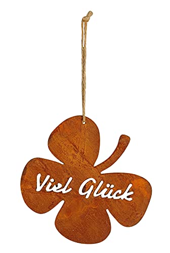 levandeo Schild Kleeblatt D18cm Glück Gartendeko Türschild Edelrost Wandbild Rostdeko Deko Rost Gartenschild Geschenkidee von levandeo