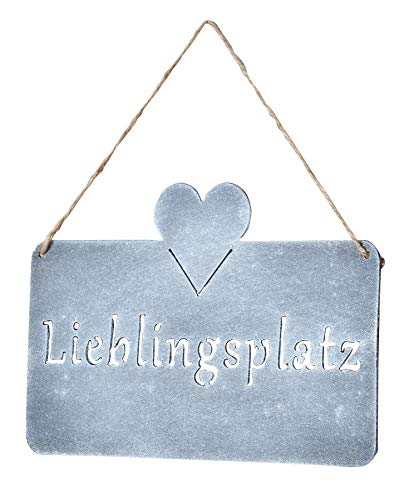 levandeo Schild Lieblingsplatz 25x16cm Herz Garten-Deko Türschild Wandbild Beton Betonoptik Grau Wanddeko von levandeo