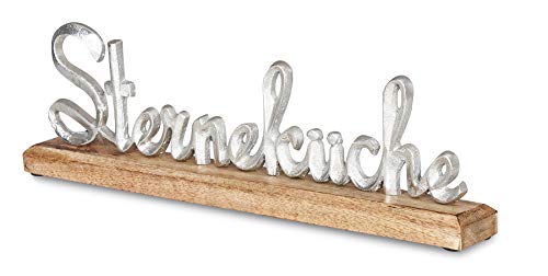 levandeo Schriftzug Sterneküche 40cm Metall Silber Mango Holz Deko Aufsteller Tischdeko Wohndekoration Küche Küchendeko Geschenk von levandeo