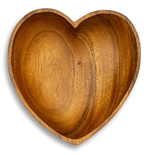 levandeo Schüssel Akazie 20x5,5cm Herz Holz Design Schale Obstschale Obstkorb Brotkorb Unikat Tischdeko von levandeo