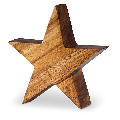 levandeo Stern Holzstern Akazie 15cm Akazienholz Braun Natur Dekoration Tischdeko Holzdeko Unikat von levandeo