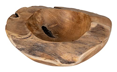 levandeo Teakholz Schale 25cm Teak Massiv Holz Obstschale Schüssel Holzschale Dekoschale Salatschüssel Tischdeko Holzdeko Unikat von levandeo