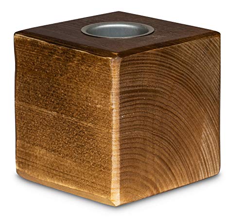levandeo Teelichthalter Holz Massiv 10x10cm Nussbaum Farbig Kerzenständer Kerzenhalter Rustikal Natur Tischdeko von levandeo