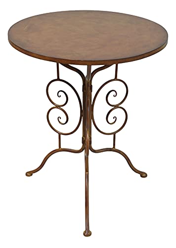 levandeo Tisch Gartentisch H72cm Garten-Deko Rund Eisen Rostdeko Rostoptik Garten-Deko Beistelltisch Braun Antik Edelrost von levandeo
