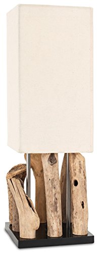 levandeo Tischlampe Treibholz B x H x T 16,5x51,5x16,5cm Holz Braun Beige Tischleuchte Design von levandeo