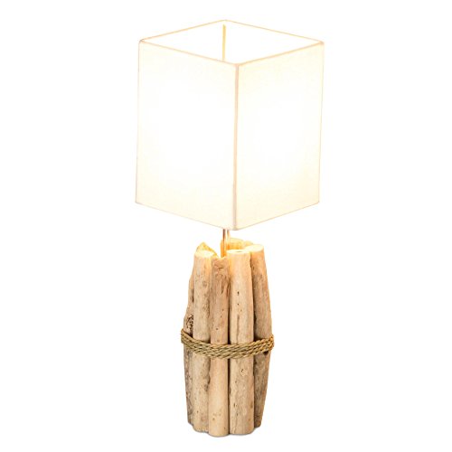 levandeo Tischlampe Treibholz B x H x T 17x50x17cm Holz Braun Beige Unikat Tischleuchte Design von levandeo