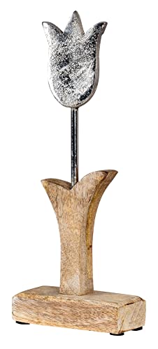 levandeo Tulpe Aufsteller H27cm Mango Metall Holz Braun Silber Tischdeko Blume Frühling Deko Figur Wohndeko levandeo Tulpe Aufsteller H27cm Mango Metall Holz Braun Silber Tischdeko Blume Frühling Deko Figur Wohndeko von levandeo