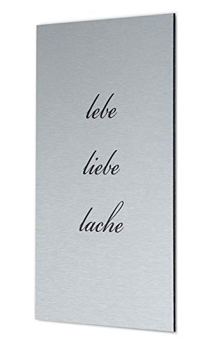 levandeo Wandbild Bild Schild Lebe Liebe Lache 20x30cm Alu Aluminium gebürstet Wanddeko Deko von levandeo