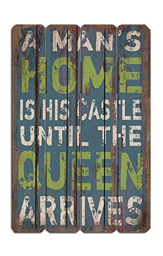 levandeo Wandbild Holzschild 60x40cm A Man´s Home - Shabby Vintage Holzbild Schild Wandschild Bild Holz Holztafel Dekoschild Wanddeko von levandeo