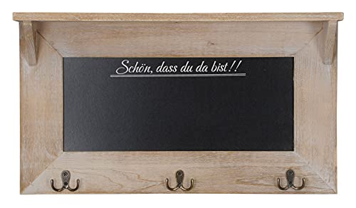 levandeo Wandgarderobe 60x34cm Memoboard Holz Spruch Braun Ablage Kreidetafel Shabby Chic Vintage von levandeo