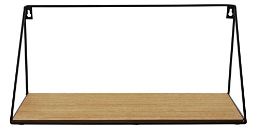 levandeo Wandregal Regal 40x17cm Schwarz Metall MDF Holz Natur Design Modern Industrie Industrial Stil Hängeregal Wanddeko von levandeo