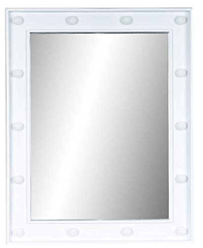 levandeo Wandspiegel LED Spiegel Weiß 39x49cm Wanddeko Schminkspiegel mit Beleuchtung Badspiegel Flurspiegel von levandeo