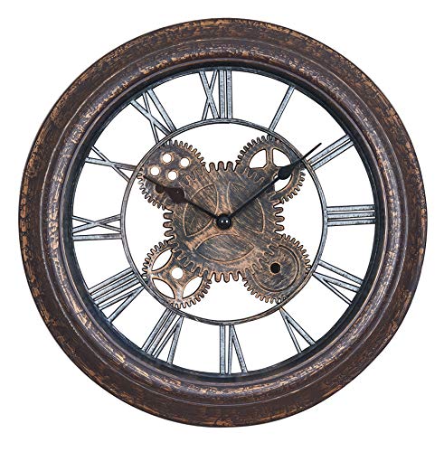 levandeo Wanduhr 30x30cm Zahnrad Schwarz Kupfer Shabby Chic Vintage Uhr Deko Industrial Wanddeko von levandeo