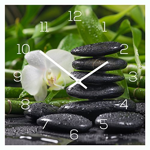 levandeo Wanduhr Alu-Dibond 30x30cm Uhr Alubild Bambus FengShui Wellness Deko Aluminium Yoga Orchidee levandeo Wanduhr Alu-Dibond 30x30cm Uhr Alubild Bambus FengShui Wellness Deko Aluminium Yoga Orchidee von levandeo