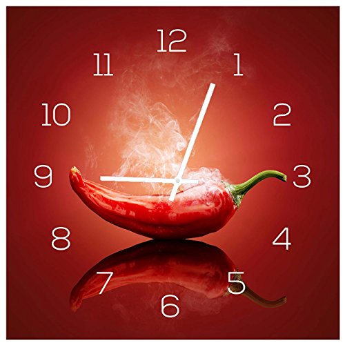 levandeo Wanduhr Alu-Dibond 30x30cm Uhr Alubild Küche Chili Peperoni Deko Küche Aluminium Verbundplatte Küchenuhr levandeo Wanduhr Alu-Dibond 30x30cm Uhr Alubild Küche Chili Peperoni Deko Küche Aluminium Verbundplatte Küchenuhr von levandeo
