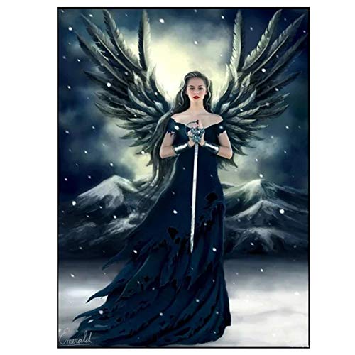 DIY 5D Diamond Painting Set Gothic Angels Wings 50x70cm(20x28in) Bilder Voll Bohrer Kleine Größe Kristall Strass Stickerei Kreuzstich Diamant Malerei Kunst Handwerk für die Haus Wanddekoration von leww